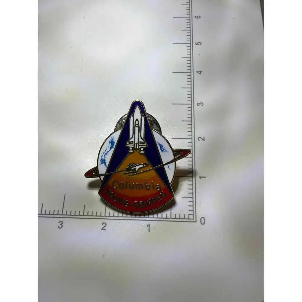 Vintage NASA STS-1 Columbia Young Crippen Space Shuttle Official Lapel Pin